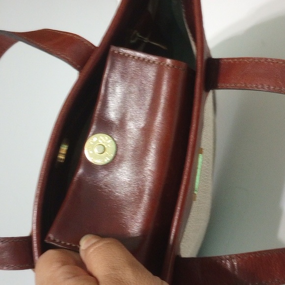 Brahmin Vintage Canvas and Leather Mini Tote - Picture 10 of 12